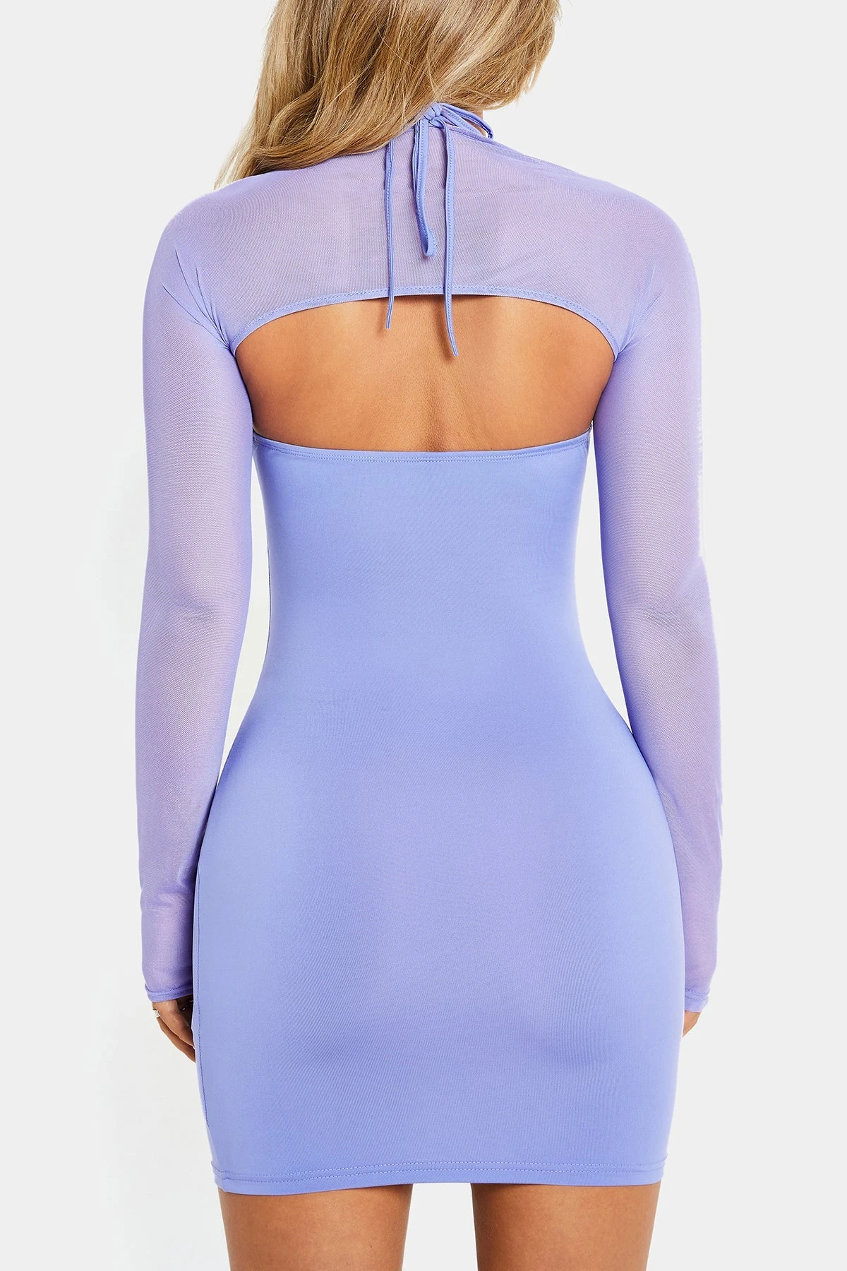 SOLADO 2pcs Drawstring Front Mesh Long Sleeve Bodycon Dress 7 SOLADO 2pcs Drawstring Front Mesh Long Sleeve Bodycon Dress - Image 7