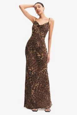Solado Leopard Print Floor Length Maxi Dress