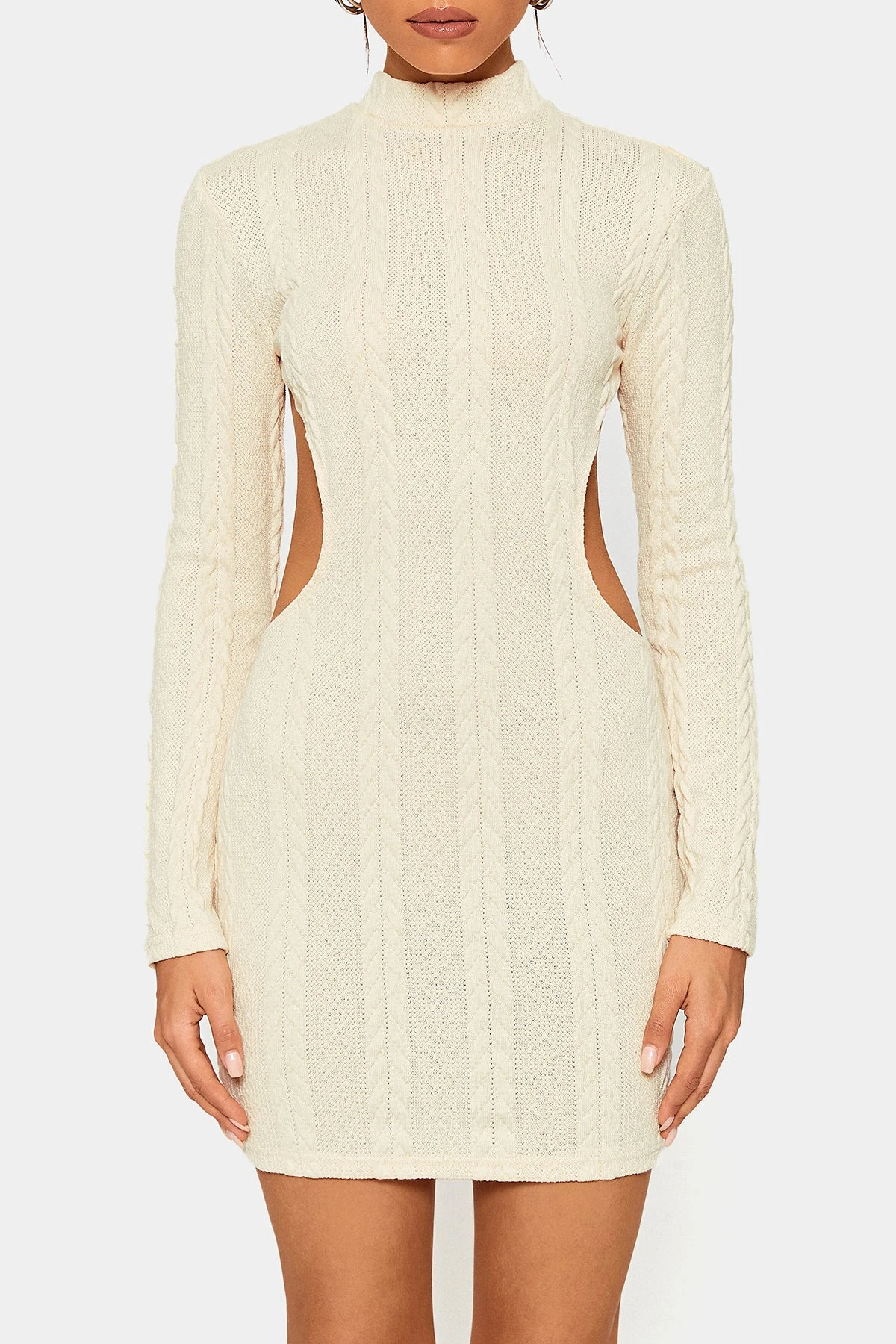SOLADO Cable Knit Open Back Long Sleeve Mini Dress 6 SOLADO Cable Knit Open Back Long Sleeve Mini Dress - Image 6
