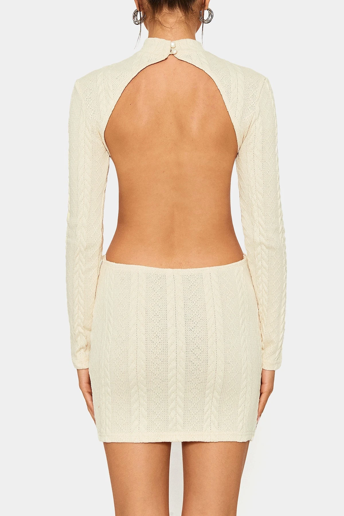 SOLADO Cable Knit Open Back Long Sleeve Mini Dress 7 SOLADO Cable Knit Open Back Long Sleeve Mini Dress - Image 7