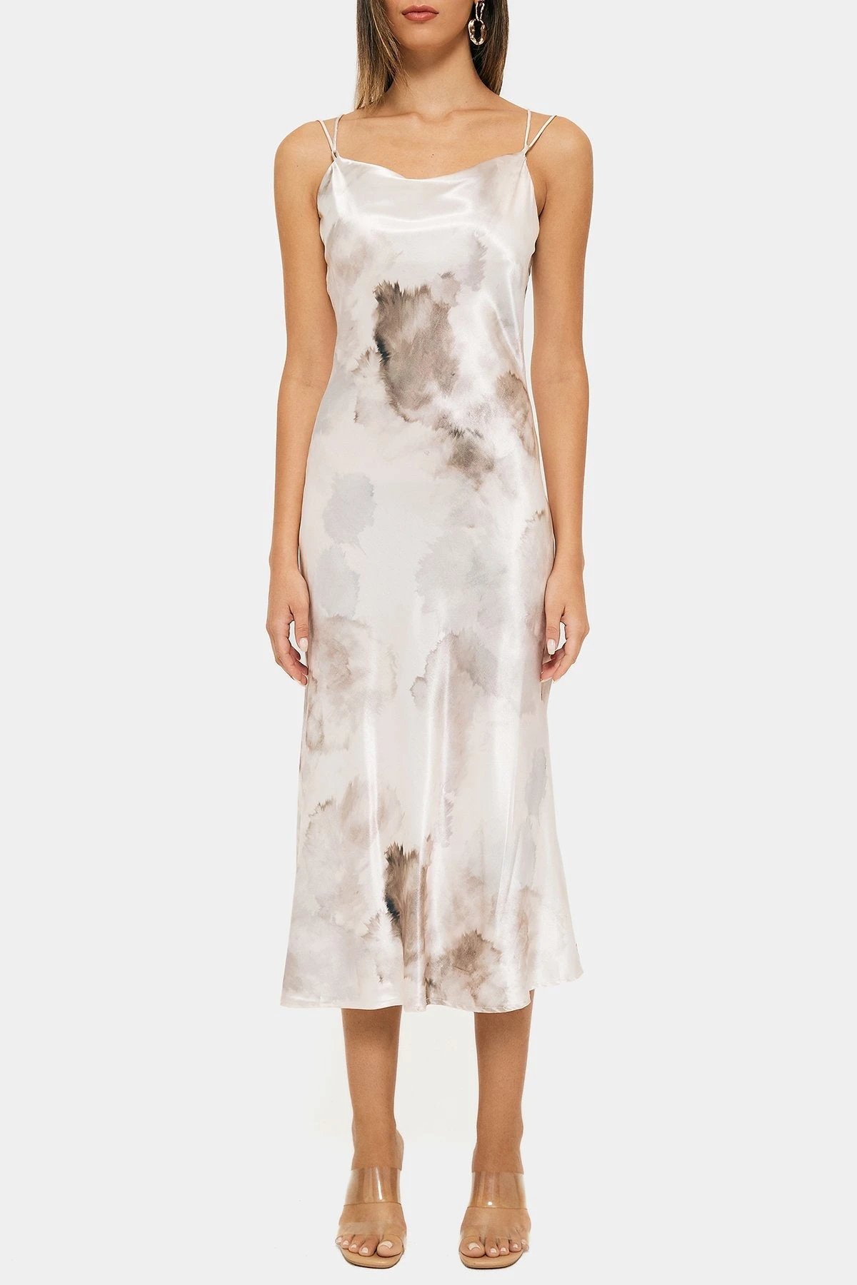 Solado Abstract Print Cowl Neck Backless Midi Dress 6 Solado Abstract Print Cowl Neck Backless Midi Dress - Image 6