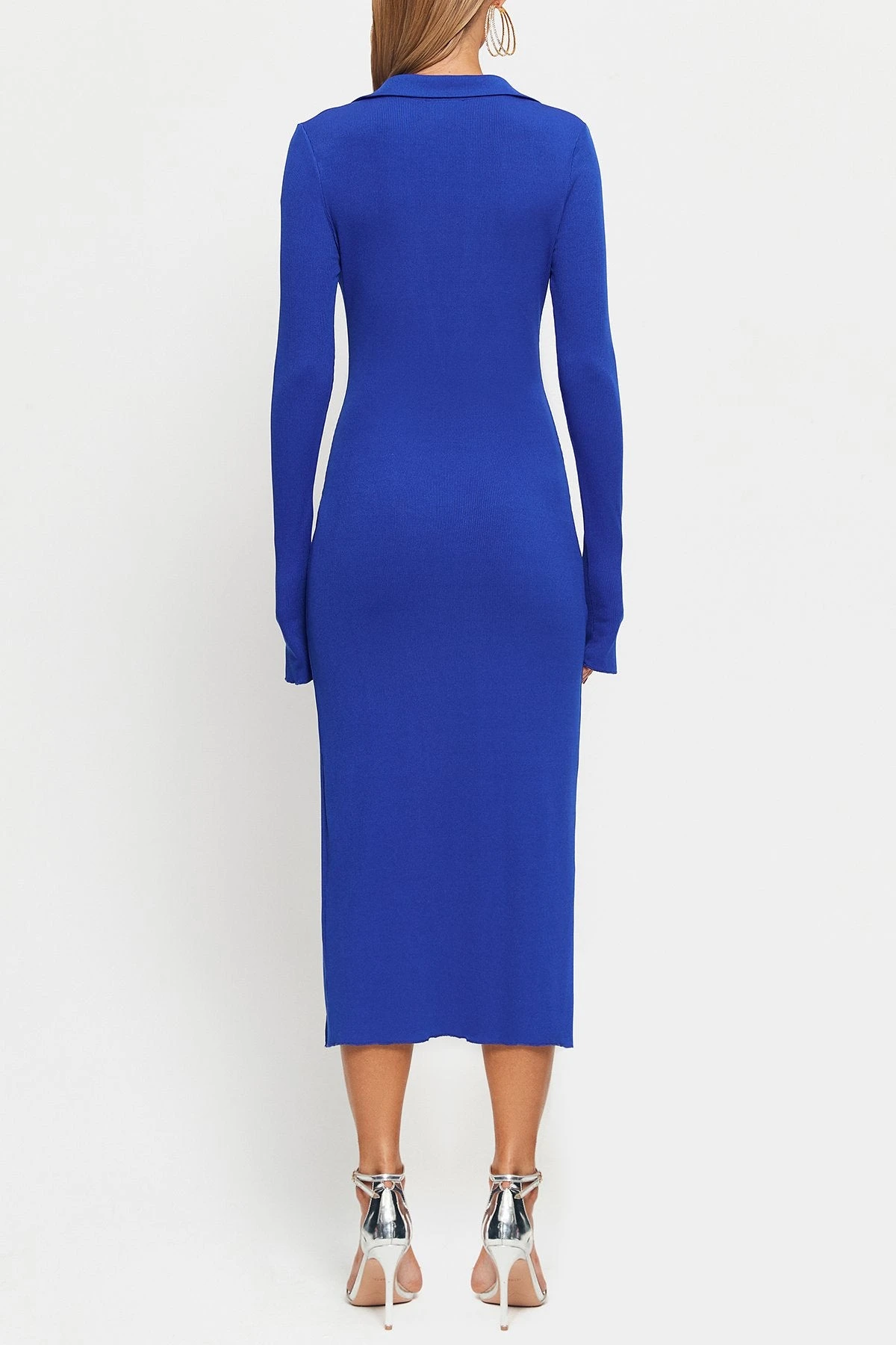 SOLADO Plunging Neck Split Hem Cinched Waist Midi Dress 7 SOLADO Plunging Neck Split Hem Cinched Waist Midi Dress - Image 7