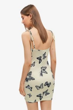 Alternative view of Solado Butterfly Print Tie Strap Ruched Mini Dress