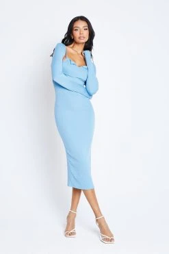 Alternative view of Solado 2 In 1 Cut Out Stripe Knitted Split Hem Maxi Dress