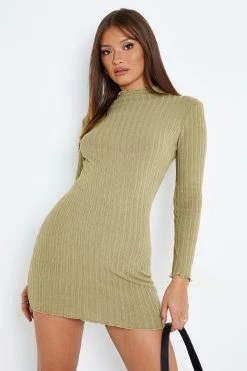 Alternative view of Solado Lettuce Trim Solid Long Sleeve Sweater Dress