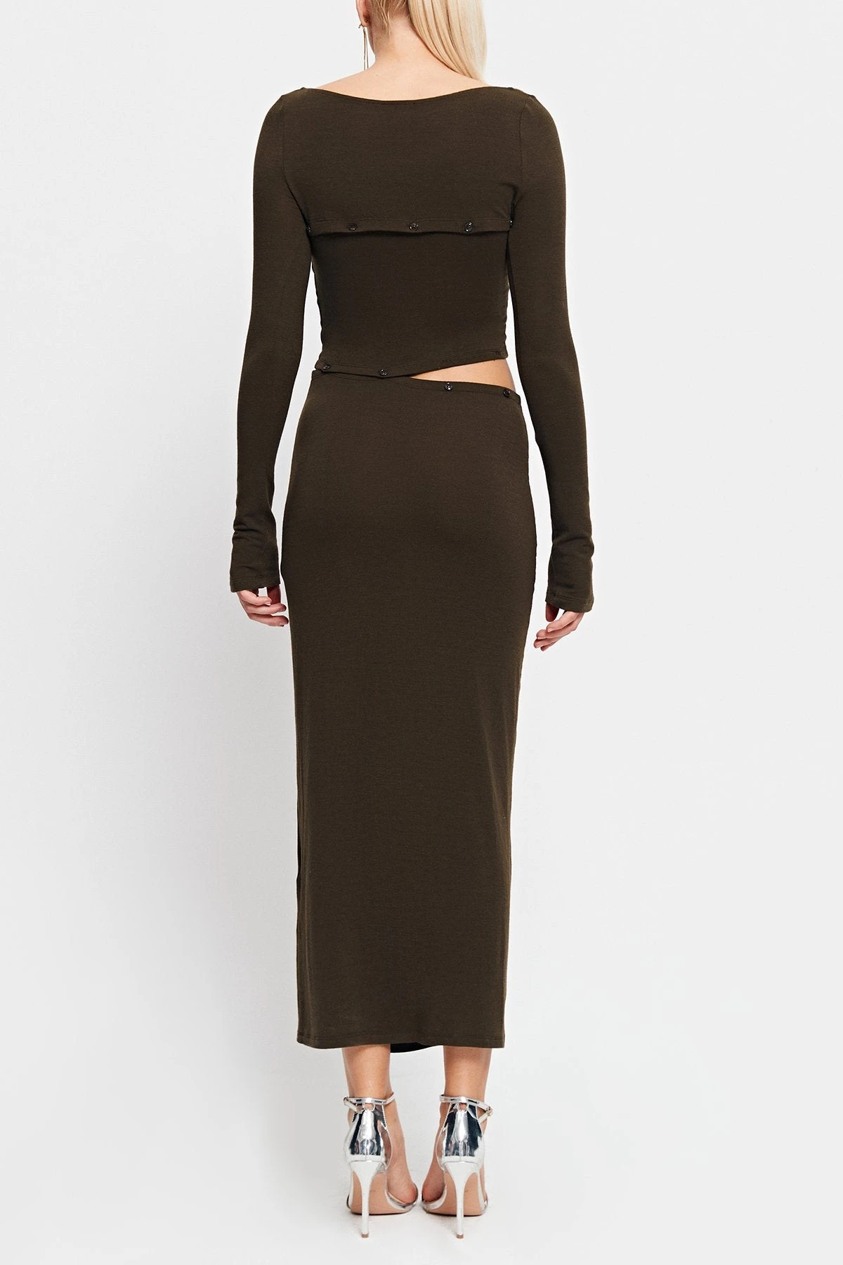 SOLADO Square Neck Cut Out Bodycon Midi Dress 7 SOLADO Square Neck Cut Out Bodycon Midi Dress - Image 7