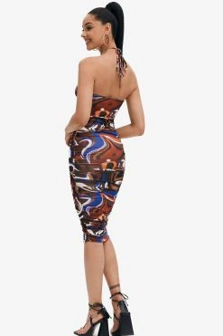 Alternative view of Solado Abstract Print Cut Out Backless Midi Dress