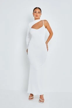 Alternative view of SOLADO Asymmetrical Neck One Sleeve Open Back Maxi Dress