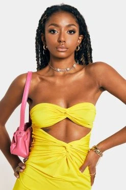 Alternative view of SOLADO Tube Twist Front Cut Out Ruched Midi Dress