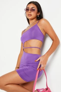 Alternative view of SOLADO Asymmetric Neck Cut Out Backless Mini Dress